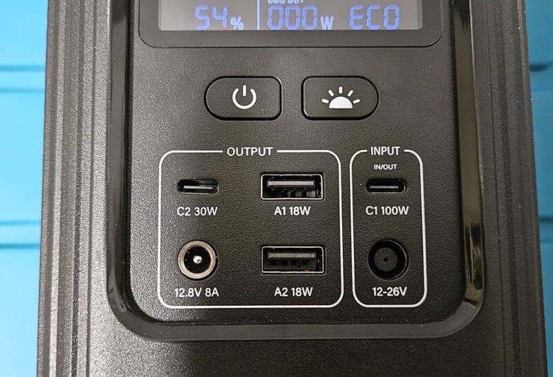 Output and input ports.