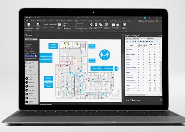 Microsoft Visio Pro Workspace Floorplan