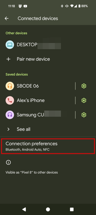 Opting for "Connected preferences" in Android Settings. 