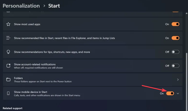 Show Mobile Apps On Start Menu