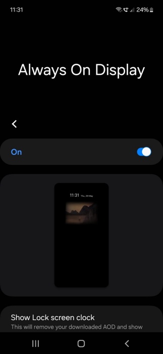 Tuning "Always On Display" on on Samsung Galaxy device.