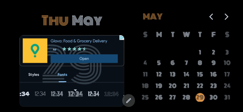Changing fonts and colors for widgets in StandBy Mode Pro app.