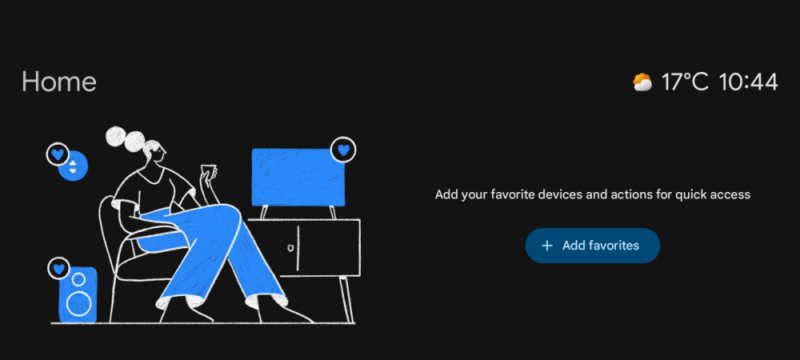 Home control screen saver view on Android.