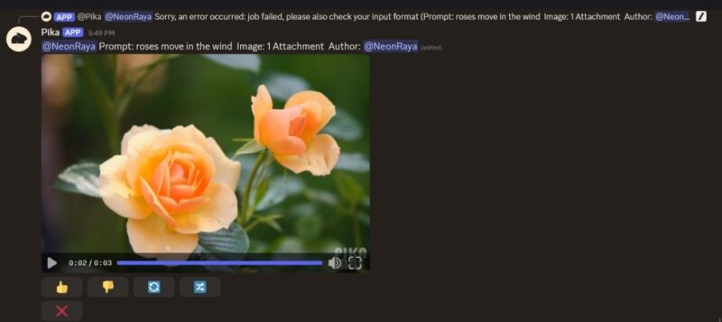 Pika animating image in Discord.