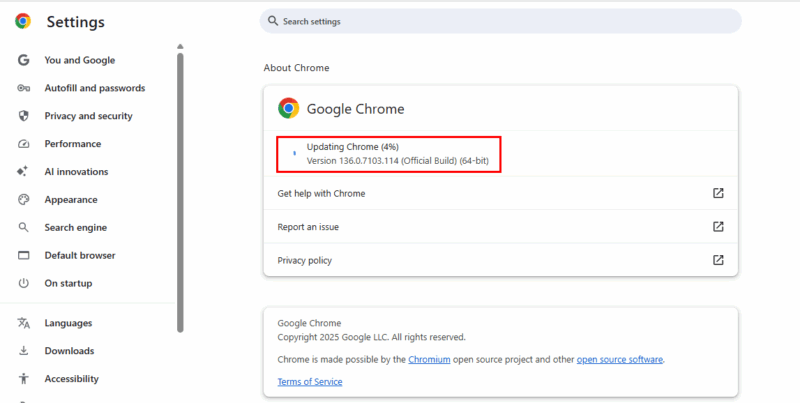 Update Chrome