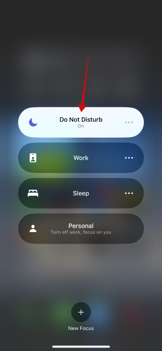 Tapping on "Do Not Disturb" mode on iPhone. 