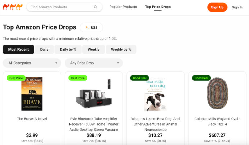 Amazon Price Tracking site -CamelCamelCamel