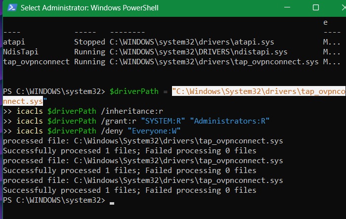 Remove and restrict TAP Connect in OpenVPN through a blockage command.