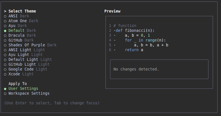 Selecting Theme Of Gemini Cli Tool