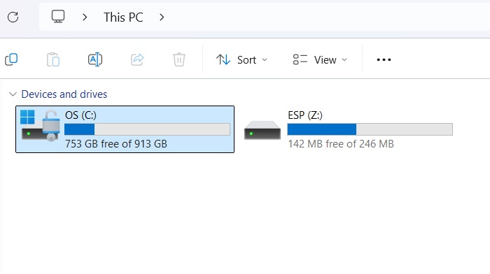 Yellow Triangle C Drive Unlocked Paddle Drive Letter