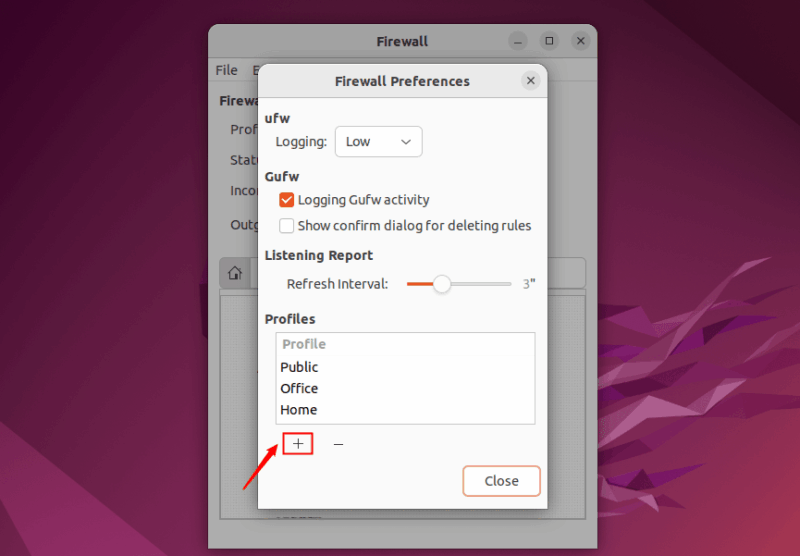 Add New Profile Gufw