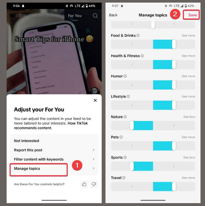 Adjust Slider Settings
