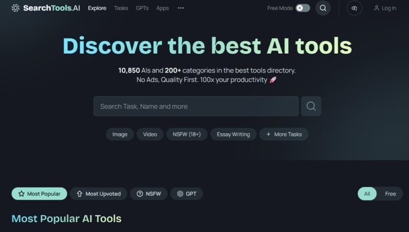 Searching for AI tools on SearchTools.AI