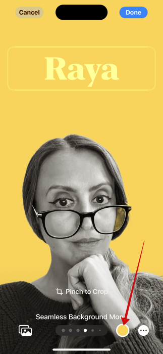 Checking filter effects for new Contact Poster on iPhone.