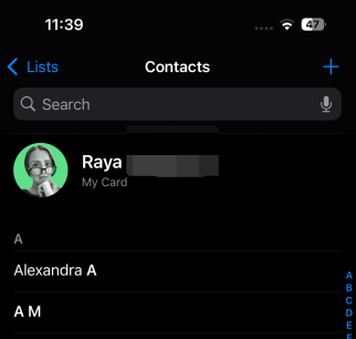 Contact Poster view on Contacts app on iPhone.