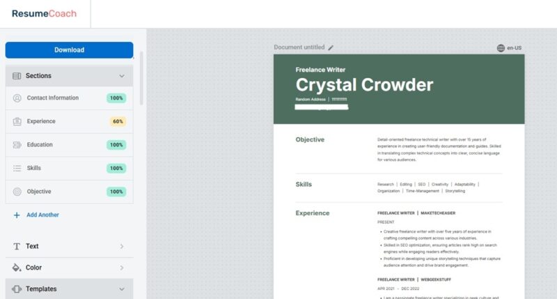 Final resume to review.