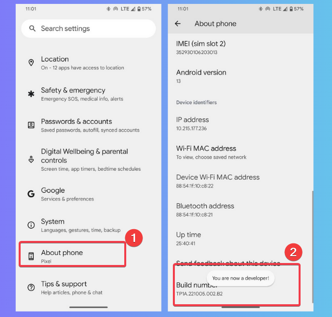Developer Mode Android