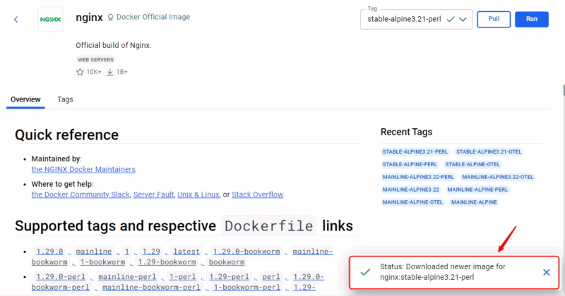 Docker Image Downloaded