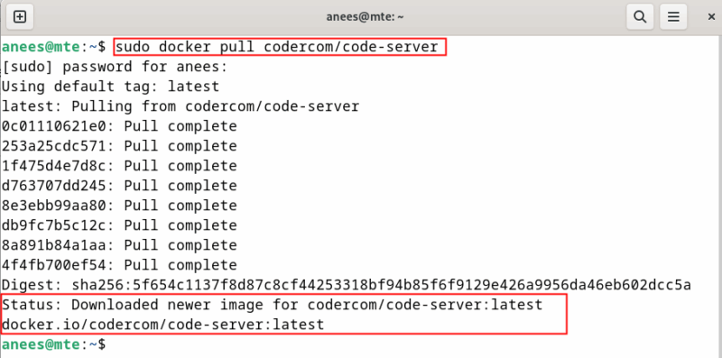 Download Code Server Docker Image