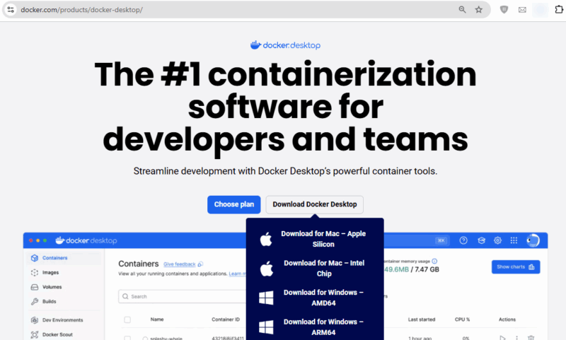 Download Docker Desktop Installer