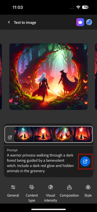 Firefly Iphone Generate Add Prompt