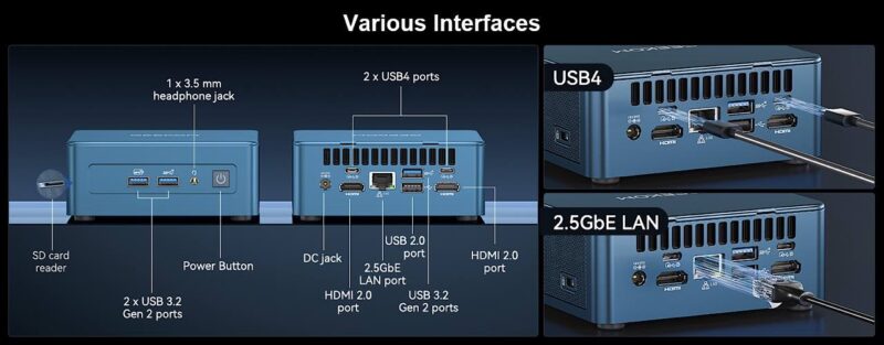 Geekom It13 2025 Mini Pc Various Interfaces