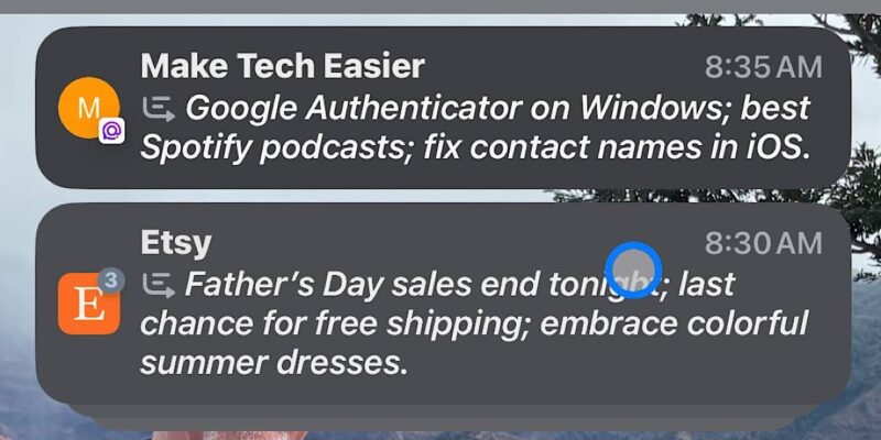 iOS Notification summaries