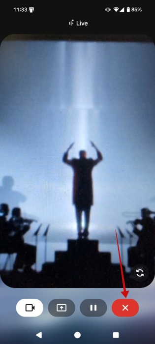 Showing the screen to Gemini Live on Android and then closing it.