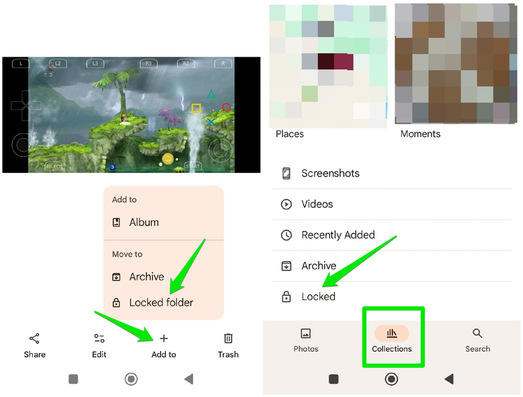 showing photo being added to locked folder in Google Photos