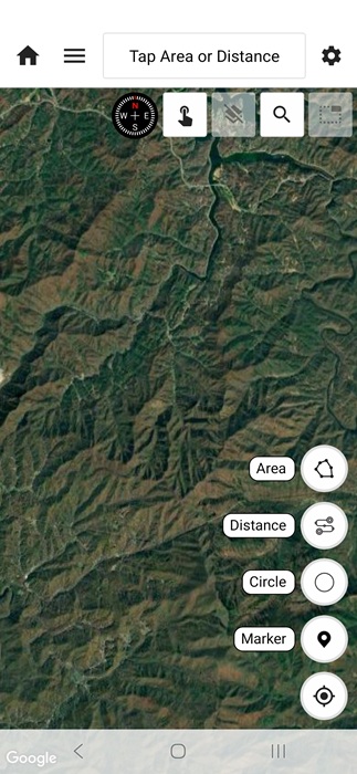 Measuring an area on GPS Land Measurement and Survey.