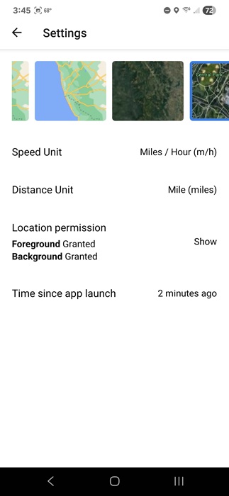 Setting measurement units. 