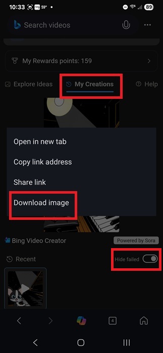 Viewing and downloading AI videos.