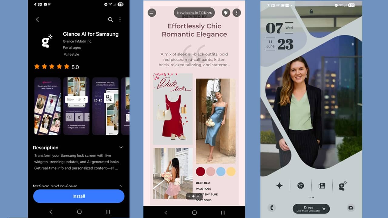 Downloading and using Glance AI app.