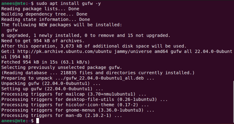 Install Gufw
