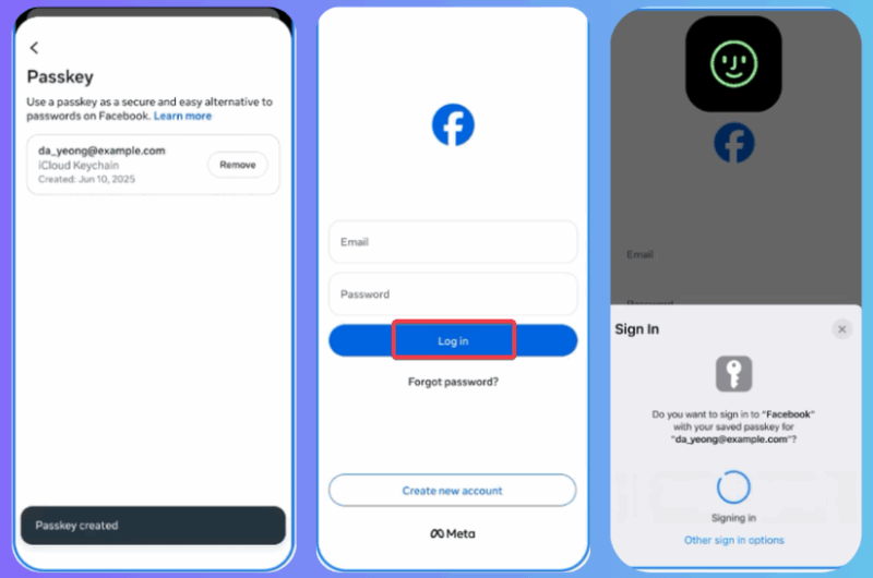 Logout Login Facebook With Passkey