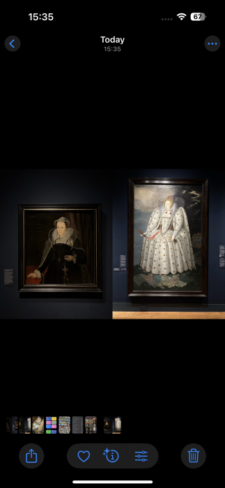 Photos placed side by side via Photos app on iPhone.