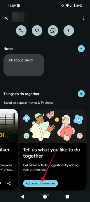 Tapping on "Add your preference" for Pixel VIP. 
