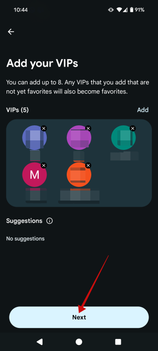 Pressing "Done" button to add all Pixel VIPs. 
