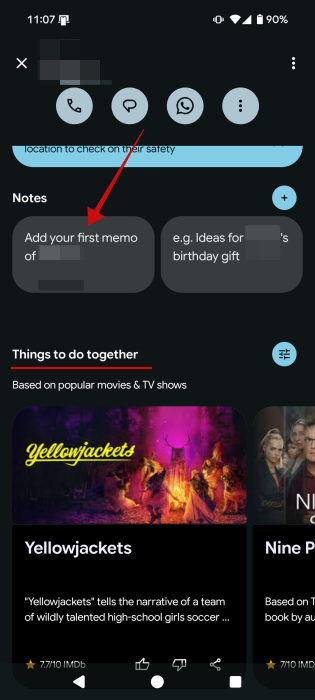 Adding notes as reminders for Pixel VIP contact.