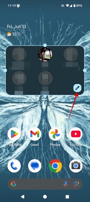 Pressing "Pencil" icon on Pixel VIPs widget. 