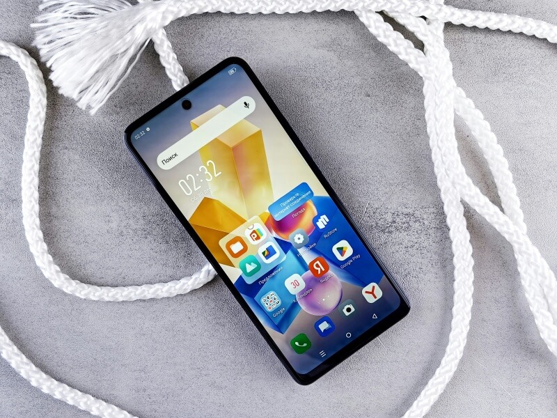 Smartphone display frontal view. 