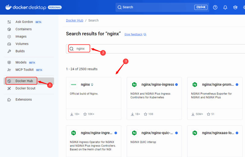 Search Prebuilt Image Docker Hub