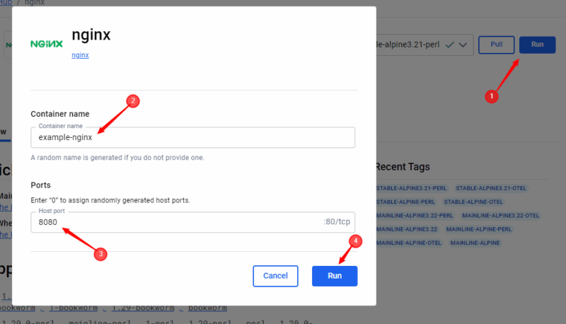 Set Container Name Ports
