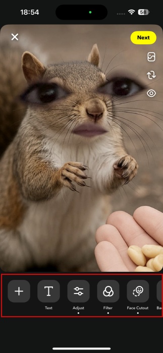 Editing existing Snapchat template in Studio Lens app. 