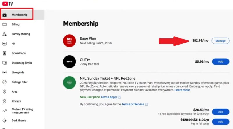 Managing your membership base plan.