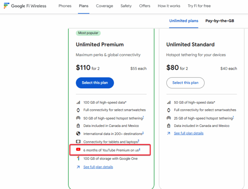 Googlefi Unlimited Plus 6months Youtube Trial