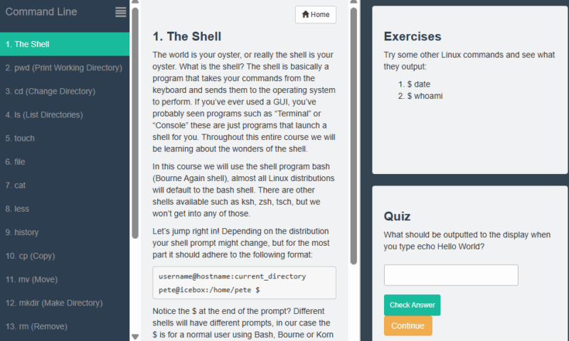 Linux Journey Quizzes
