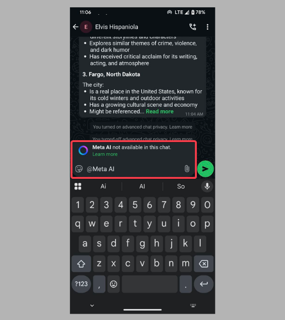 Metaai Disabled In Chat
