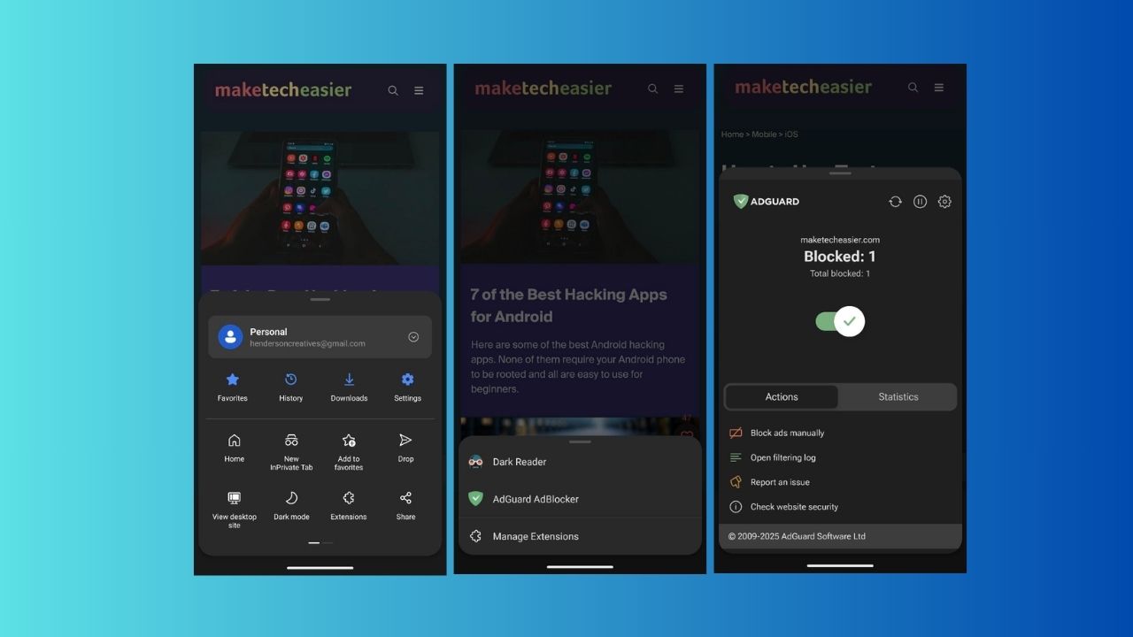 Microsoft Edge Mobile Extensions