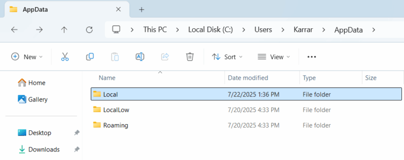 Appdata Folder in Windows
